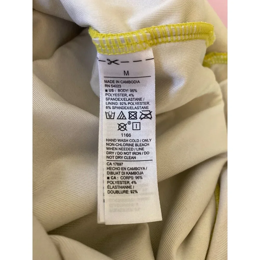 Old Navy Women’s Chartreuse Textured One-Piece Swimsuit With Twist Front Size M - Picture 6 of 7